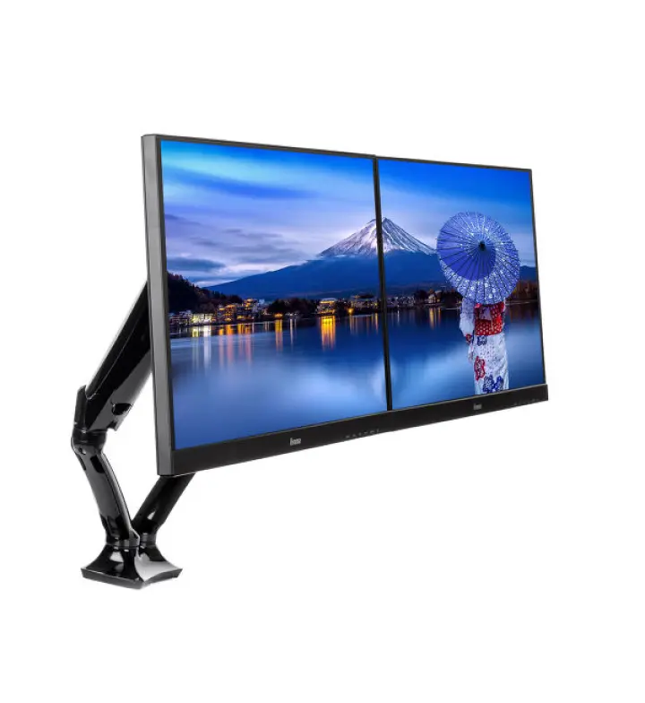 iiyama DS3002C-B1 Dual Arm Gas Spring Desk Mount, VESA 75–100mm (DS3002C-B1)