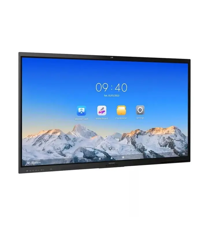 Hikvision 65" لوحة تفاعلية مسطحة عالية السطوع 4K، Android 13 (DS-D5B65RB/FL)