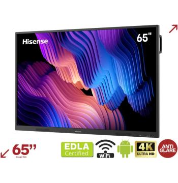 Hisense 65WE3 شاشة تفاعلية 65 بوصة 4K، 400 cd/m²، <40 لمسة، Android 14 ⁦(65WE3FE)⁩